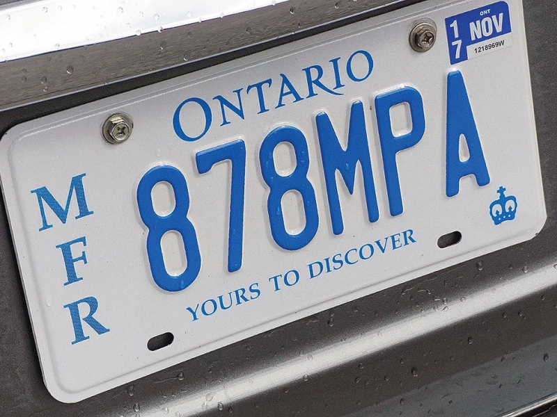 ontario motorcycle license plate dimensions
